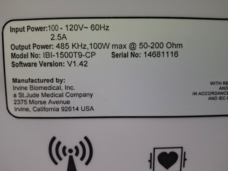 St. Jude Medical, Inc. IBI-1500T9 Cardiac Ablation Generator