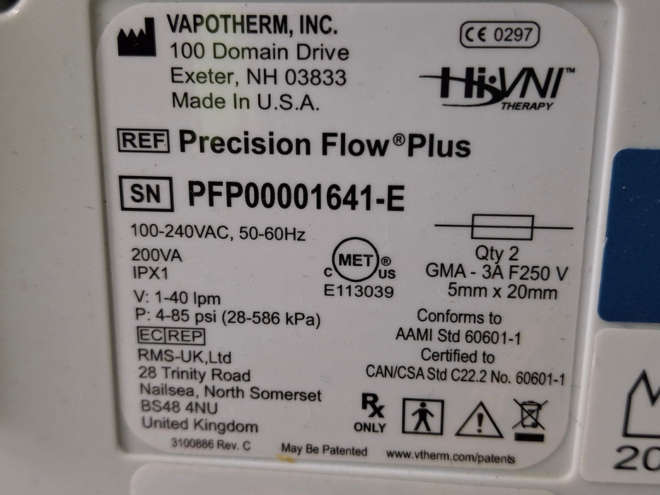 Vapotherm Precision Flow Plus Meter Humidifier