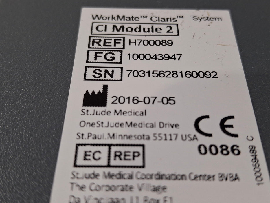 St. Jude Medical, Inc. H700089 Cl Module 2 Workmate Claris