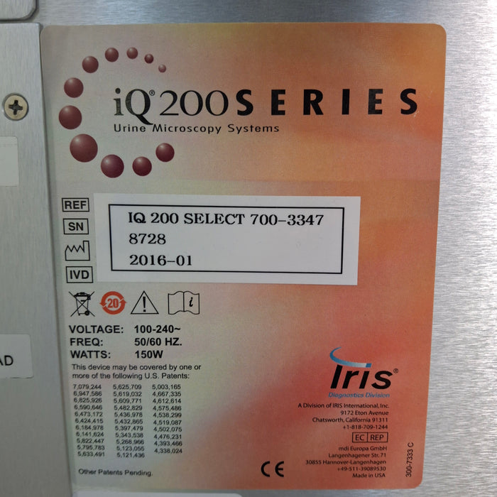 Iris International, Inc iQ200 Select 700-3347 Urine Microscopy System