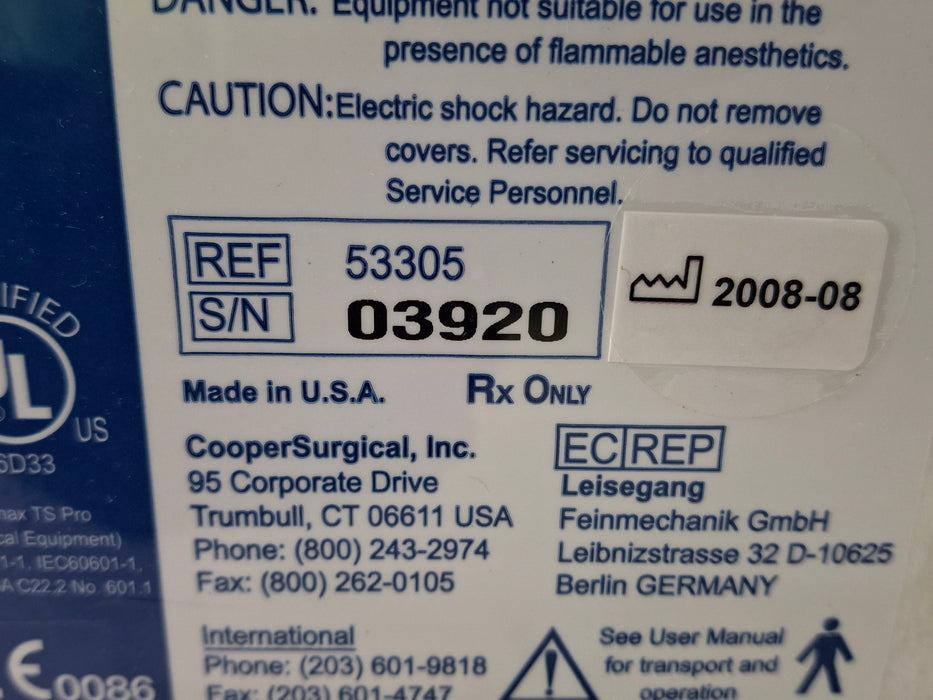 Cooper Surgical Lumax TS Pro 53305 Fiberoptic Cystometry Monitor