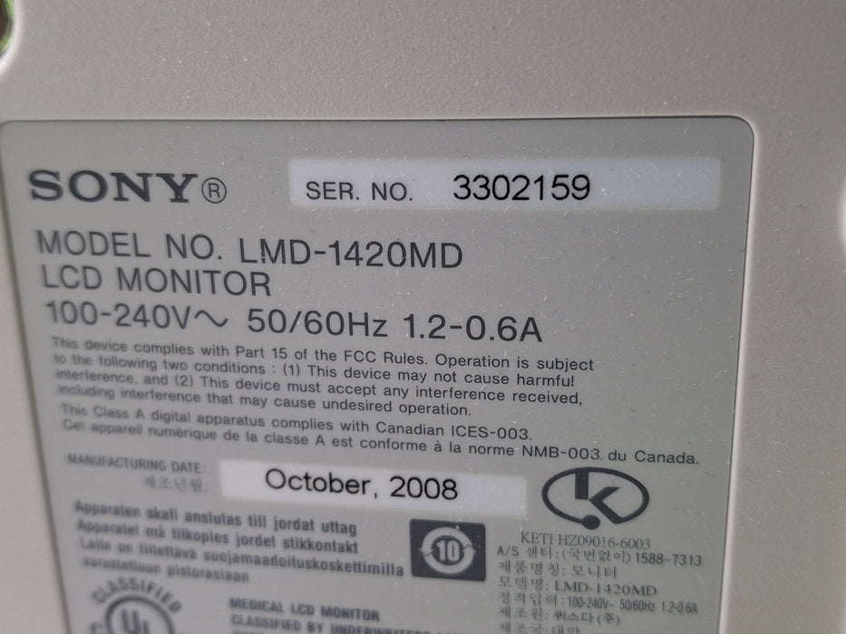 Sony Sony LMD-1420 Surgical Monitor Surgical Equipment reLink Medical