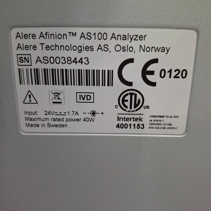 Alere Afinion AS100 Blood Plasma Urine Analyzer