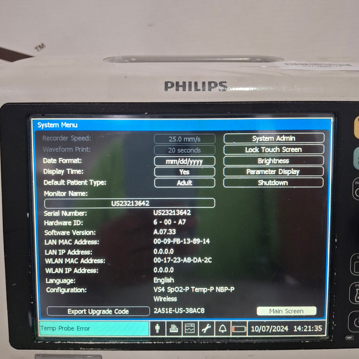 Philips SureSigns VS4 Vital Signs Monitor