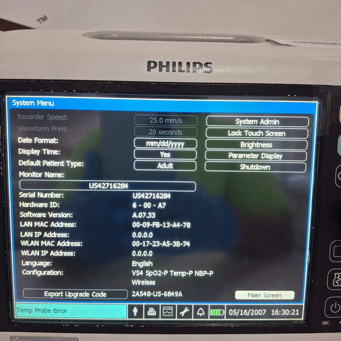 Philips SureSigns VS4 Vital Signs Monitor