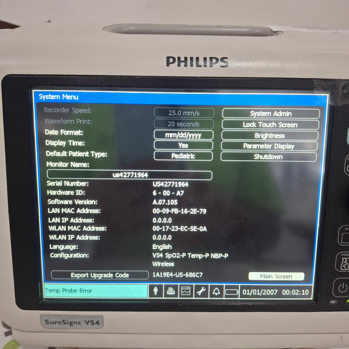 Philips SureSigns VS4 Vital Signs Monitor