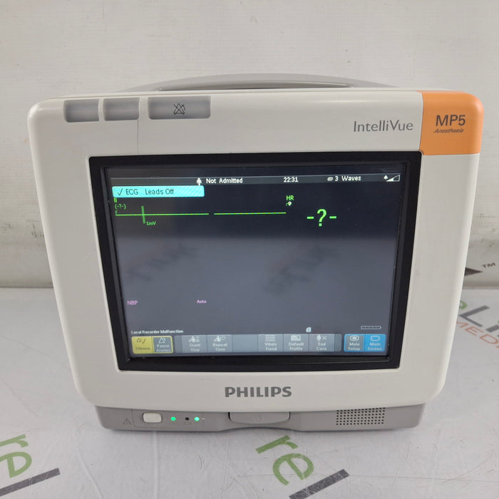 Philips IntelliVue MP5 Anesthesia SpO2, ECG, NIBP, IBP, Temp Patient Monitor