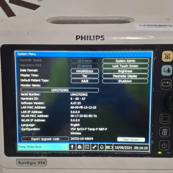 Philips SureSigns VS4 Vital Signs Monitor