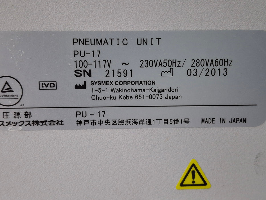 Sysmex PU-17 Pneumatic Unit