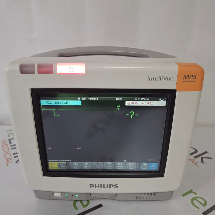 Philips IntelliVue MP5 Anesthesia SpO2, ECG, NIBP, IBP, Temp Patient Monitor