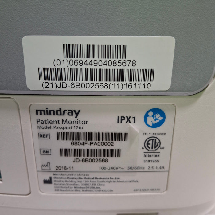 Mindray Passport 12m Patient Monitor