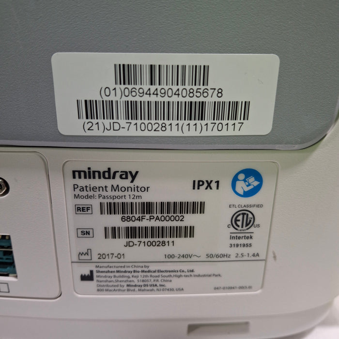 Mindray Passport 12m Patient Monitor