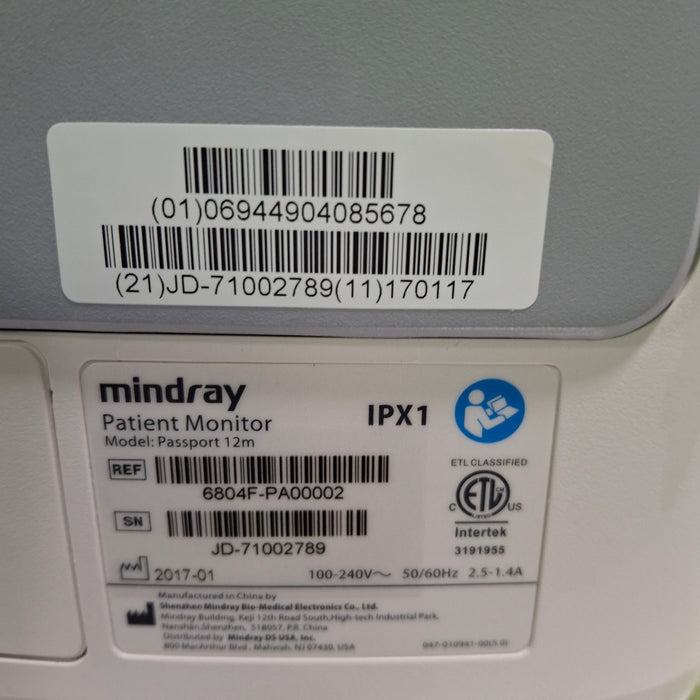 Mindray Passport 12m Patient Monitor