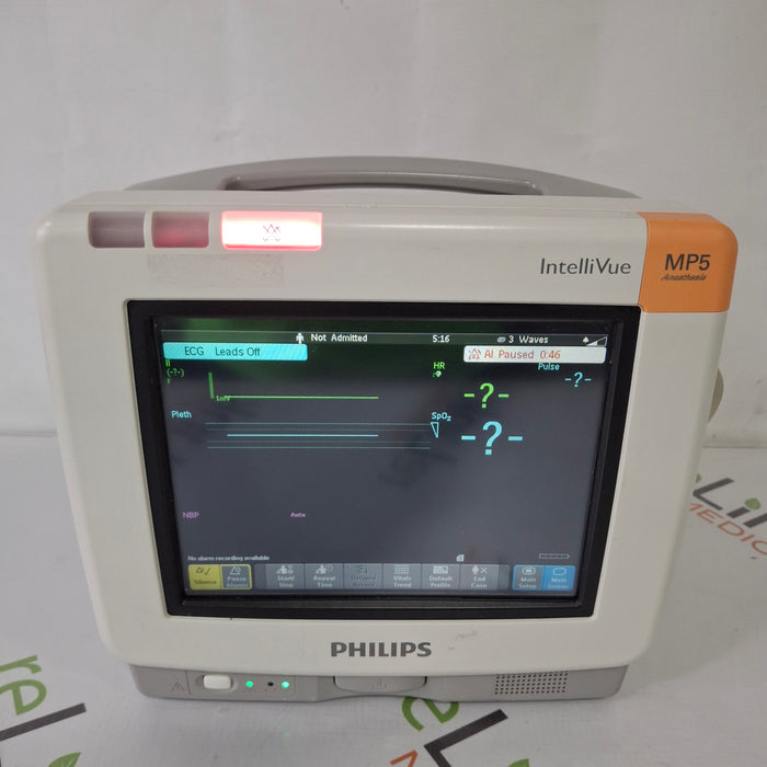 Philips IntelliVue MP5 Anesthesia SpO2, ECG, NIBP, IBP, Temp Patient Monitor