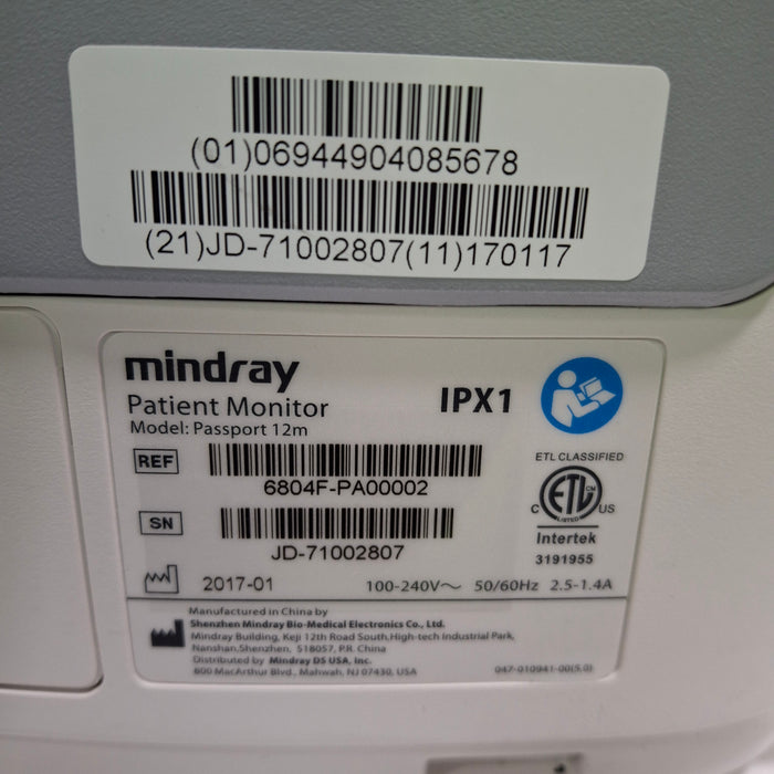 Mindray Passport 12m Patient Monitor