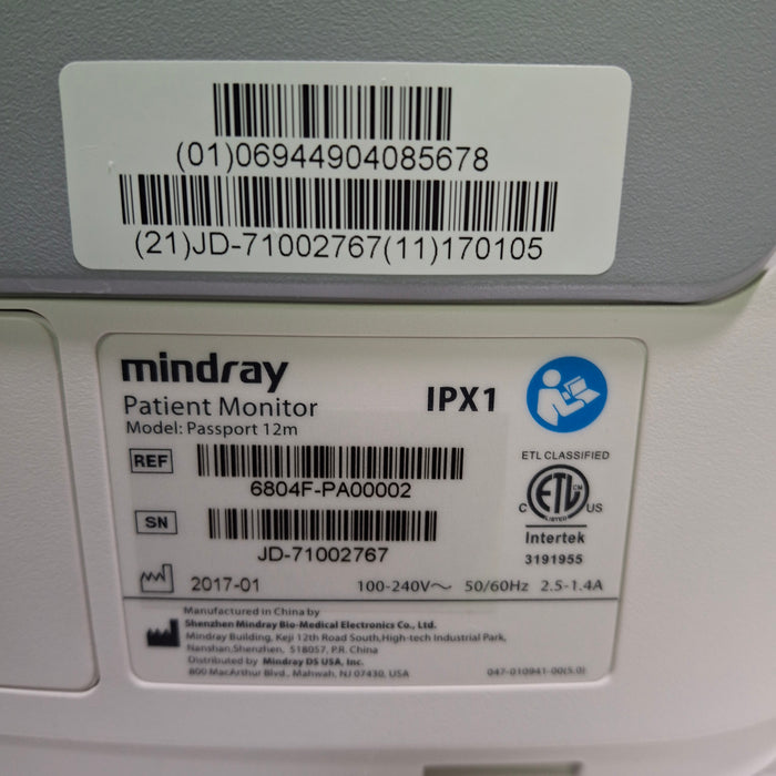 Mindray Passport 12m Patient Monitor