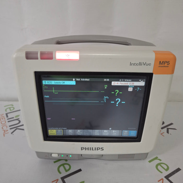 Philips IntelliVue MP5 Anesthesia SpO2, ECG, NIBP, IBP, Temp Patient Monitor