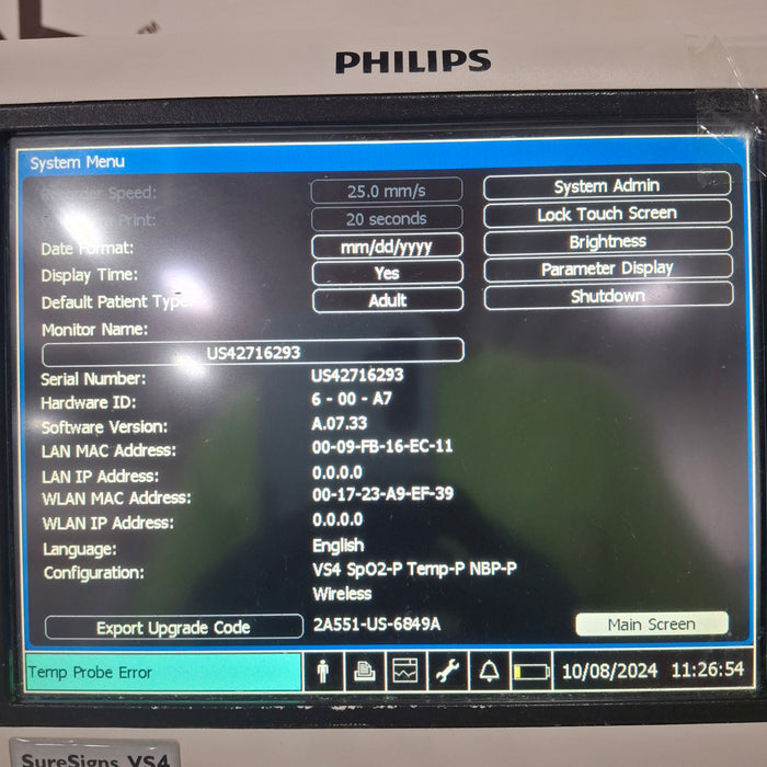 Philips SureSigns VS4 Vital Signs Monitor