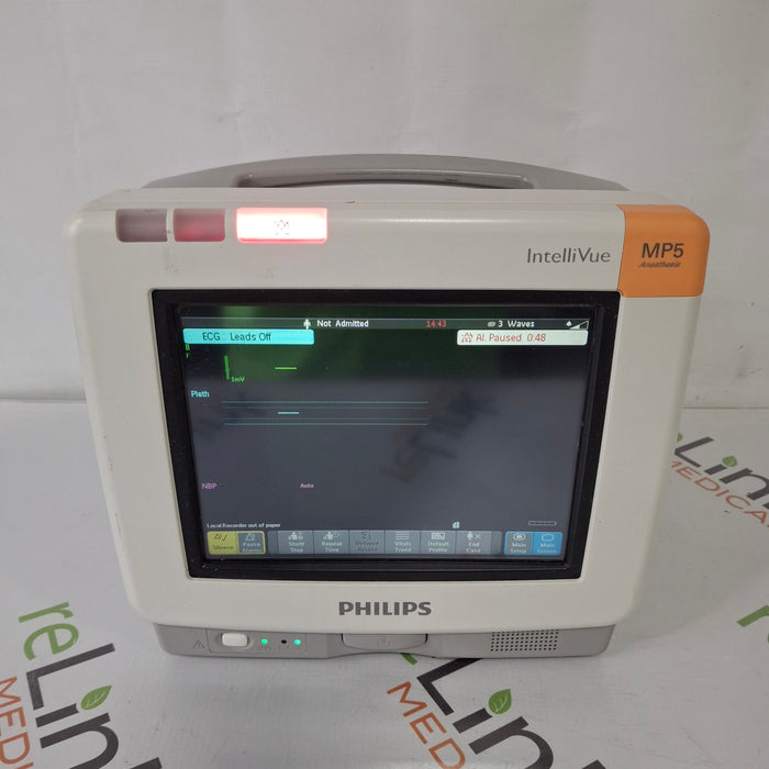 Philips IntelliVue MP5 Anesthesia SpO2, ECG, NIBP, IBP, Temp Patient Monitor