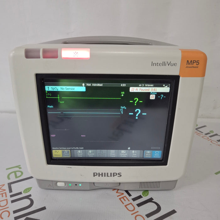 Philips IntelliVue MP5 Anesthesia SpO2, ECG, NIBP, IBP, Temp Patient Monitor