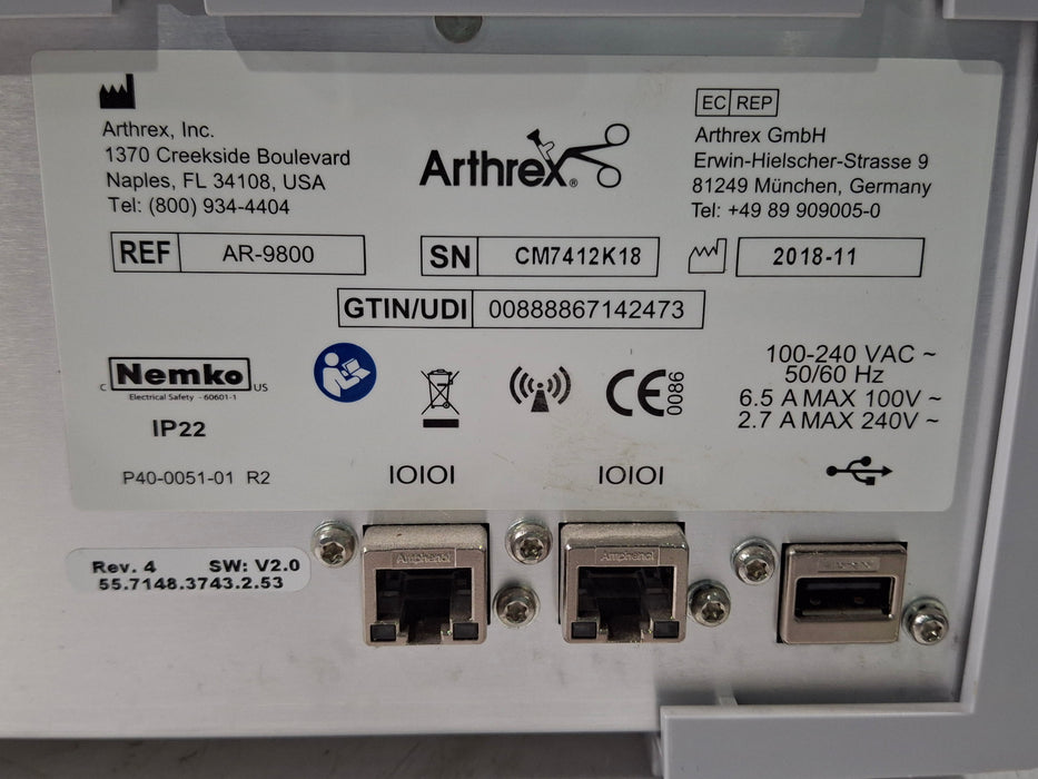 Arthrex Synergy Resection AR-9800 Bipolar Ablation