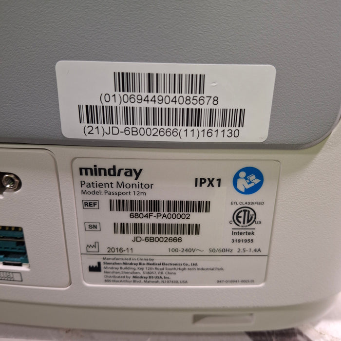 Mindray Passport 12m Patient Monitor