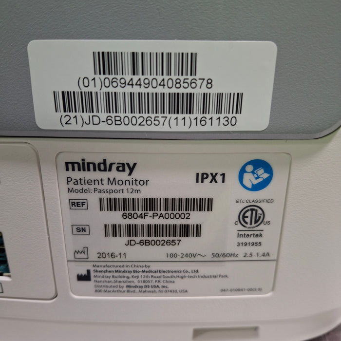 Mindray Passport 12m Patient Monitor