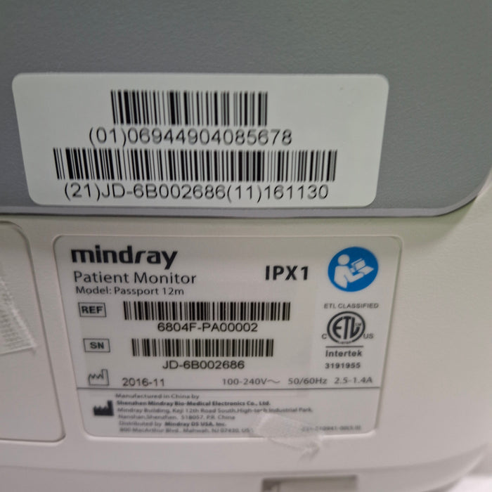 Mindray Passport 12m Patient Monitor