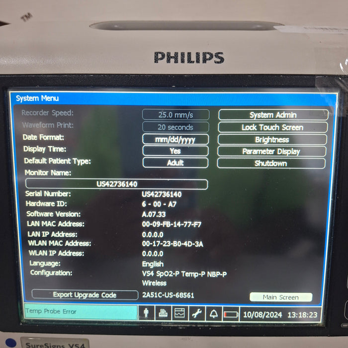 Philips SureSigns VS4 Vital Signs Monitor