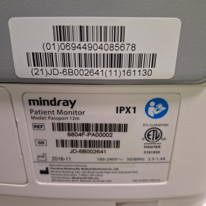 Mindray Passport 12m Patient Monitor