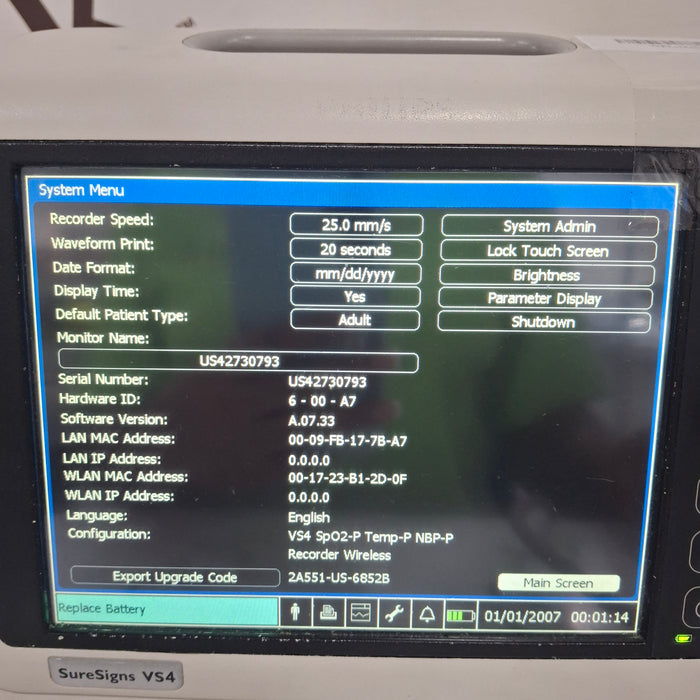 Philips SureSigns VS4 Vital Signs Monitor