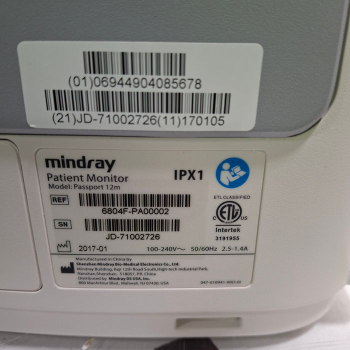 Mindray Passport 12m Patient Monitor