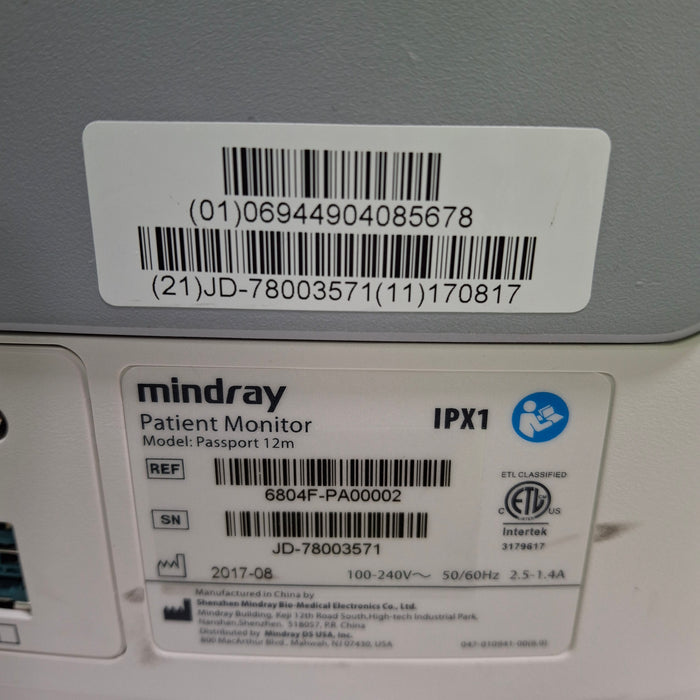 Mindray Passport 12M Patient Monitor