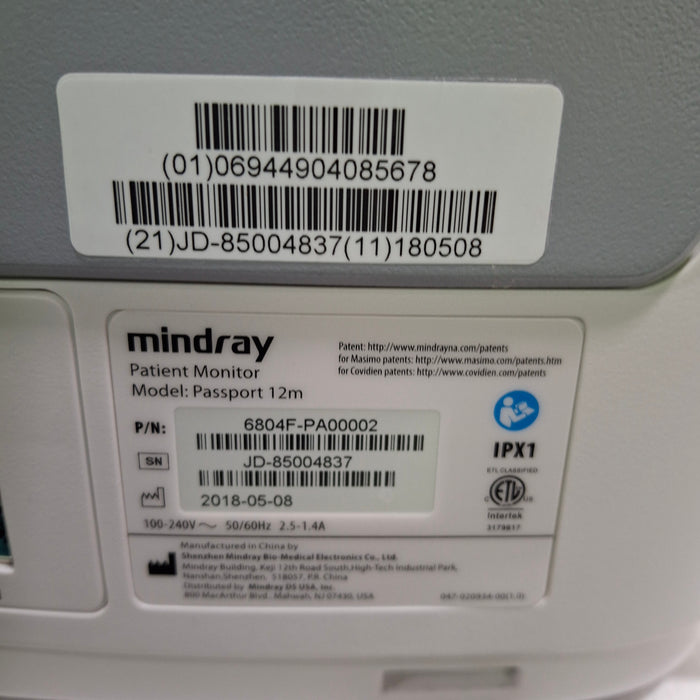 Mindray Passport 12M Patient Monitor