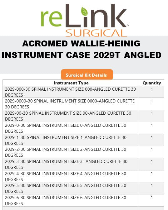 AcroMed 2029T Wallie Heinig Instrument Case