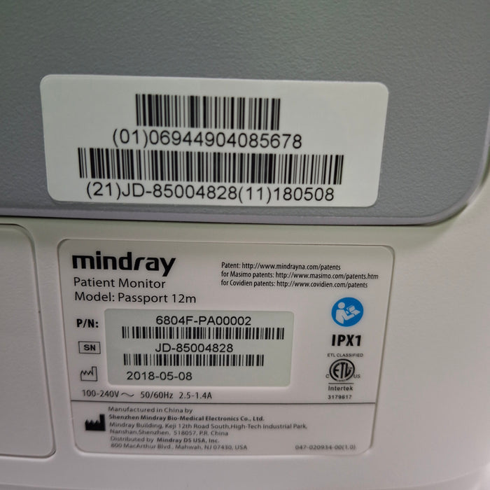 Mindray Passport 12M Patient Monitor