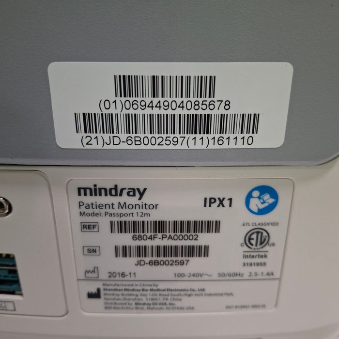 Mindray Passport 12M Patient Monitor