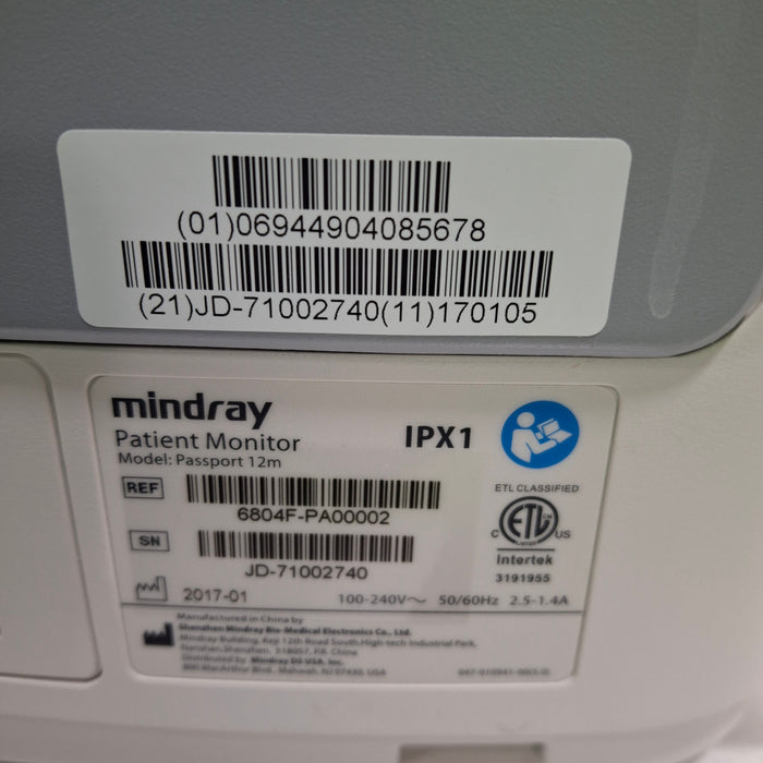 Mindray Passport 12M Patient Monitor