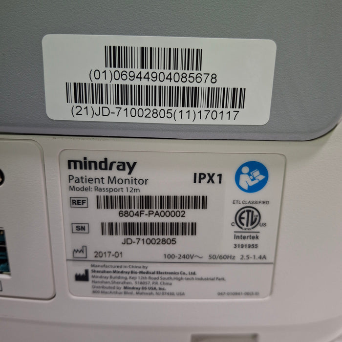 Mindray Passport 12M Patient Monitor