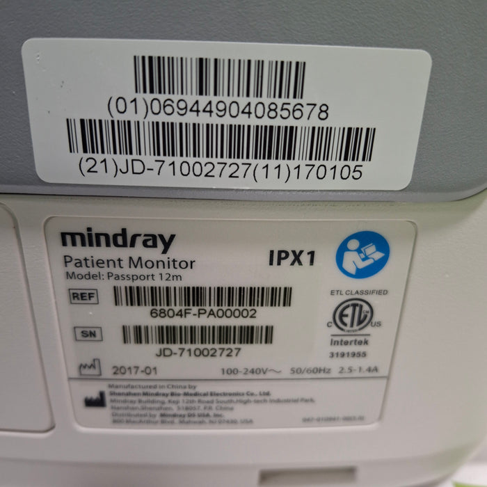 Mindray Passport 12M Patient Monitor