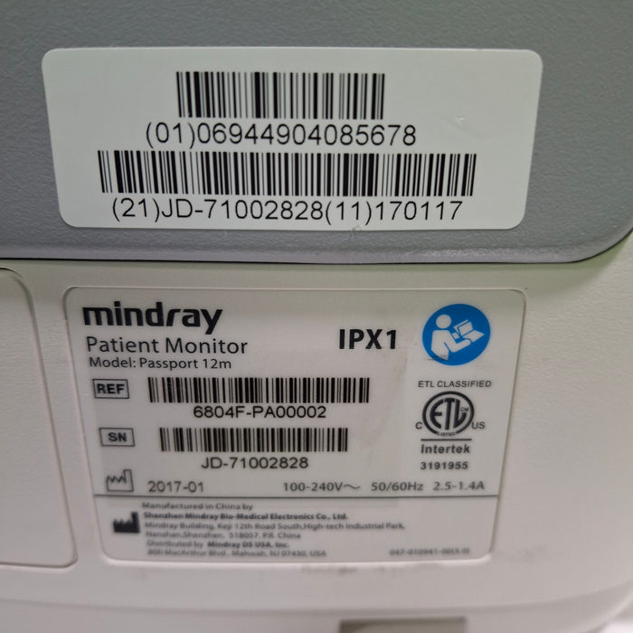 Mindray Passport 12M Patient Monitor