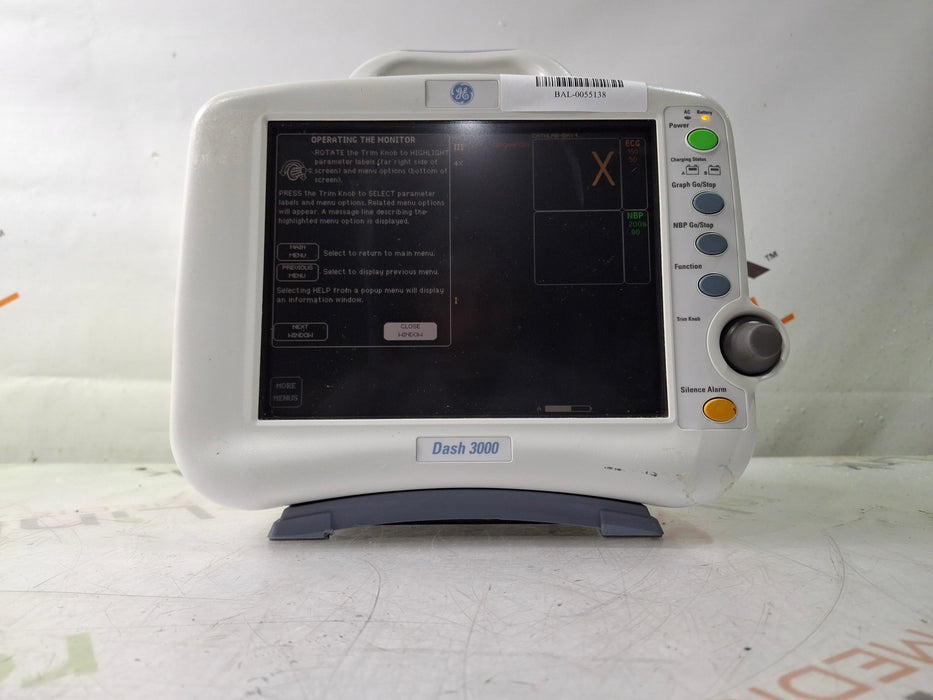 GE Healthcare Dash 3000 - GE/Nellcor SpO2 Patient Monitor