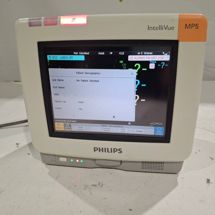 Philips Intellivue MP5 - ECG, Fast SpO2, NIBP Patient Monitor