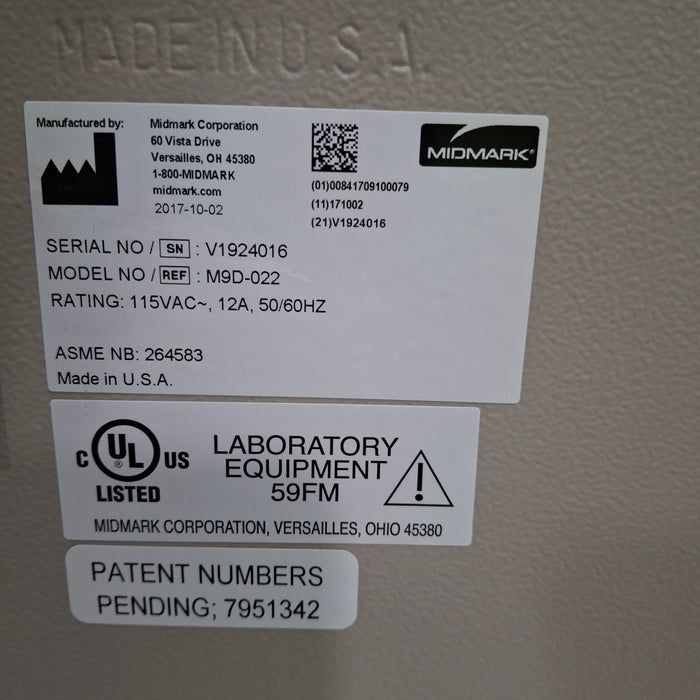 Midmark M9D Autoclave Sterilizer