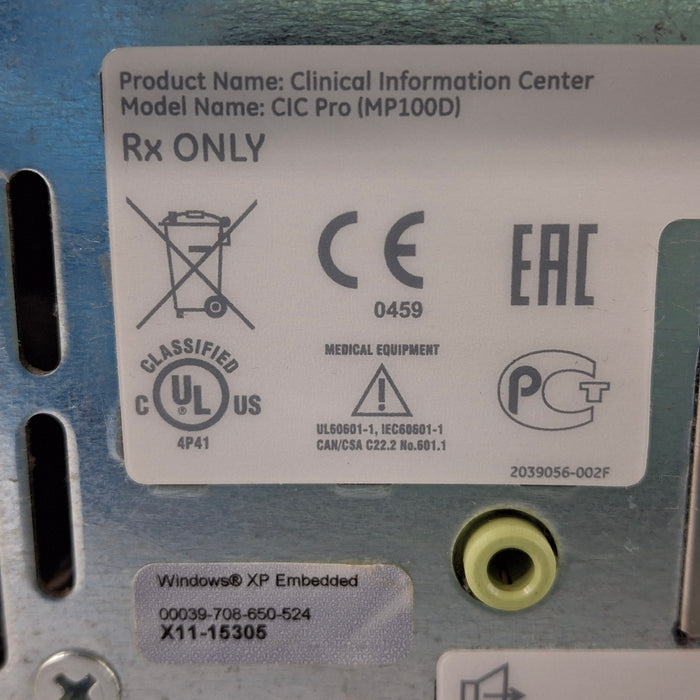 GE Healthcare MP100D CIC Pro Carescape Central Station