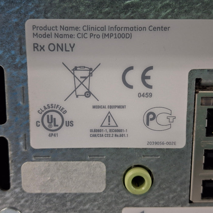 GE Healthcare MP100D CIC Pro Carescape Central Station