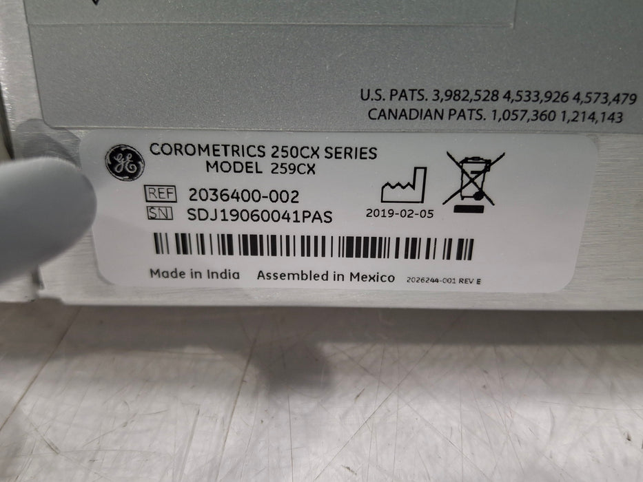 GE Healthcare GE Healthcare Corometrics 250cx Series Model 259cx Fetal Monitor Patient Monitors reLink Medical
