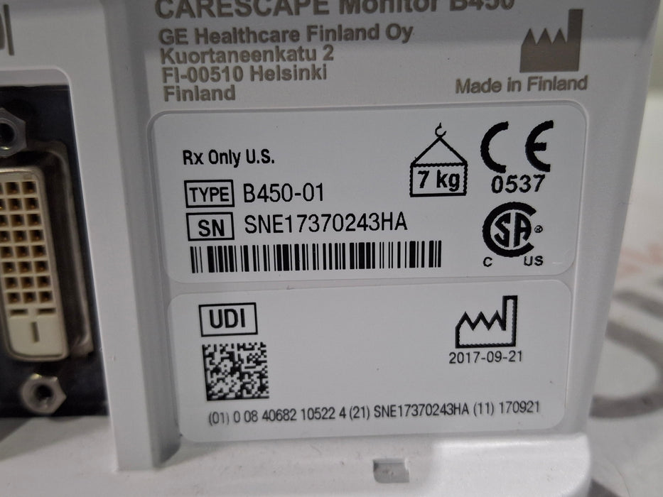 GE Healthcare Carescape B450 Patient Monitor