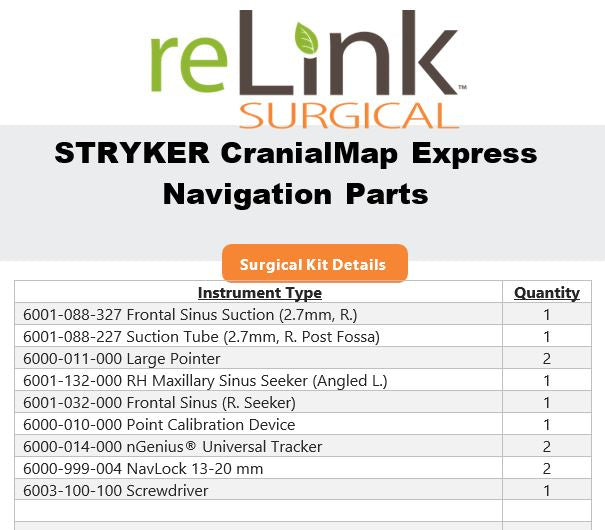 Stryker CranialMap Express Navigation Parts