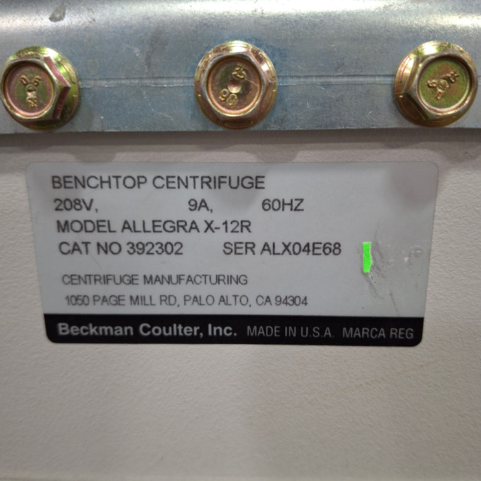 Beckman Coulter Benchtop Centrifuge Allegra X-12R Centrifuge